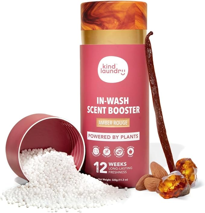 Kind Laundry In Wash Scent Booster Beads - Amber Rouge - 100% Plant Based - Natural Laundry Booster Beads & Smell Deodorizer - Environment Friendly Odor Eliminator for Clothes (320 grams)