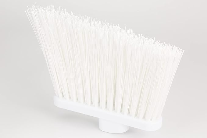 SPARTA 41083EC02 Plastic Color Coded Broom, Unflagged Bristles, Long Broom With Angled Head For Small Debris Cleaning, 56 Inches, White, (Pack of 12)