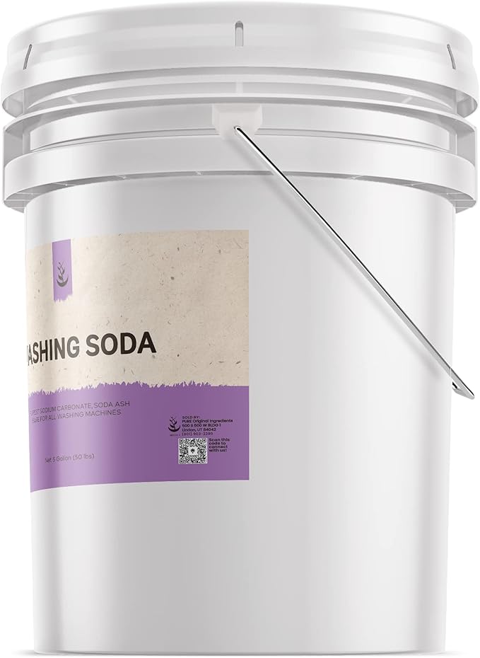 Natural Washing Soda (5 Gallon) Sodium Carbonate, Stain Remover, Water Softener, Multi-Purpose Cleaner