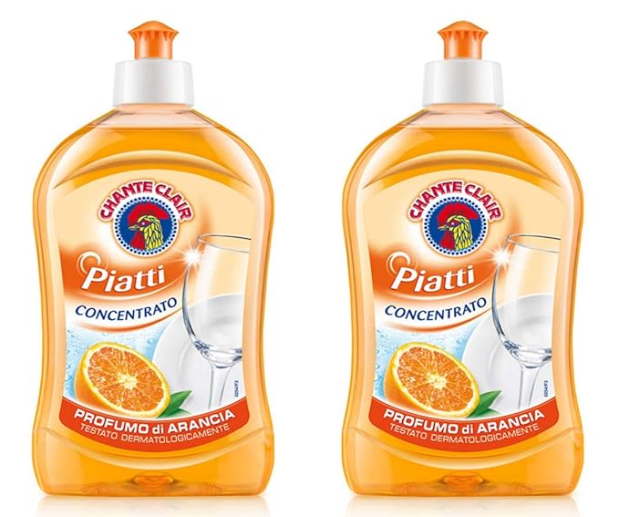 Chante Clair - Liquid Concentrate Dishes Detergent, Orange Scent 500ml / 16.91 fl.oz, pack of 2