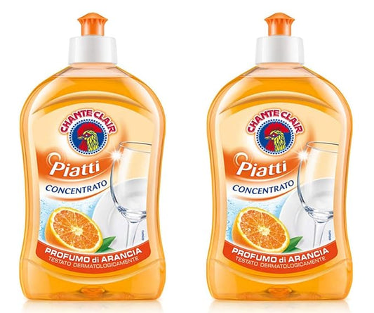 Chante Clair - Liquid Concentrate Dishes Detergent, Orange Scent 500ml / 16.91 fl.oz, pack of 2