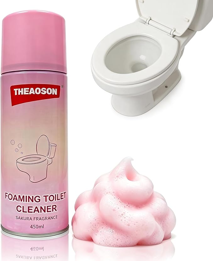 Foaming Toilet Cleaner Pump, Thick Clinging Foam for Easy Scrubbing, Pressurized Foam Spray for Toilet Bowl Stain & Odor Removal, Multi-Surface Bathroom Cleaner