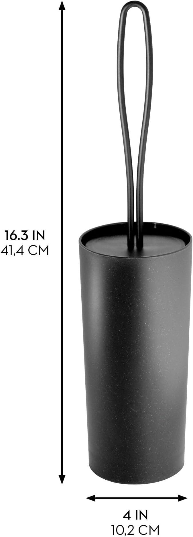 iDesign Toilet Brush and Holder for Bathroom - Matte Black