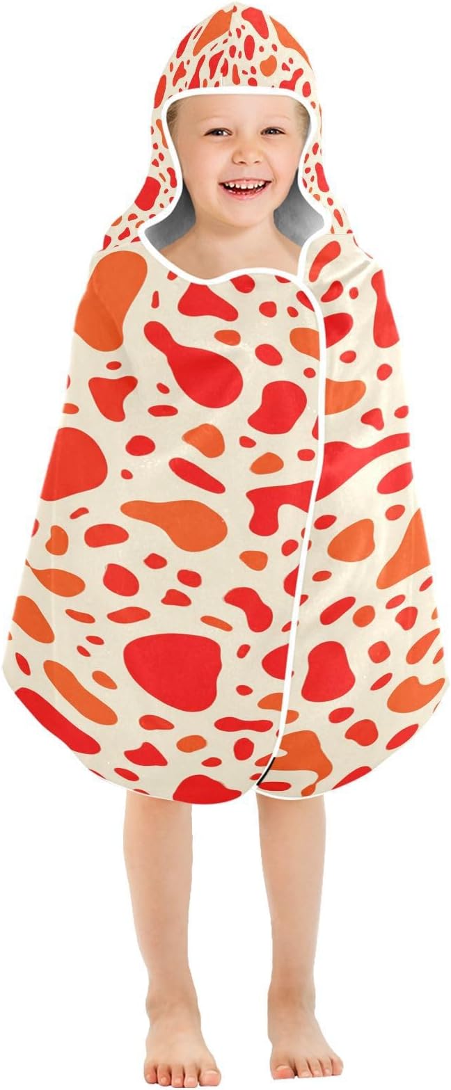 CEBUGI Animal Print Hooded Bath Towel for Kids Absorbent Soft Bath Towel Wrap with Hood 50x23.5in Pool Beach Shower Towel for Boys Girls