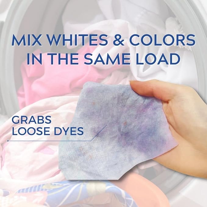 Thetis Color and Dirt Grabber sheets | Eco-friendly, color safe, dye absorbing sheets, 50 Sheets (50 Loads), Fragrance free