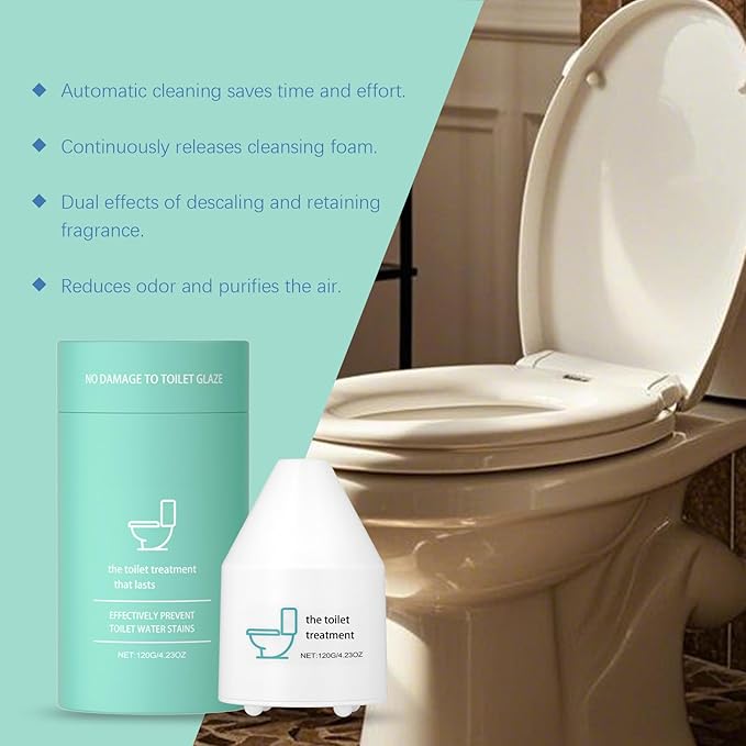 Gel Toilet Bowl Cleaner, Foaming Toilet Cleaner, No Scrub Toilet Bowl Freshener, Bathroom Cleaning Products, Prevent Stains and Limescale, Long-Lasting Fresh Scent, Deep Cleans Pipes (2PCS)