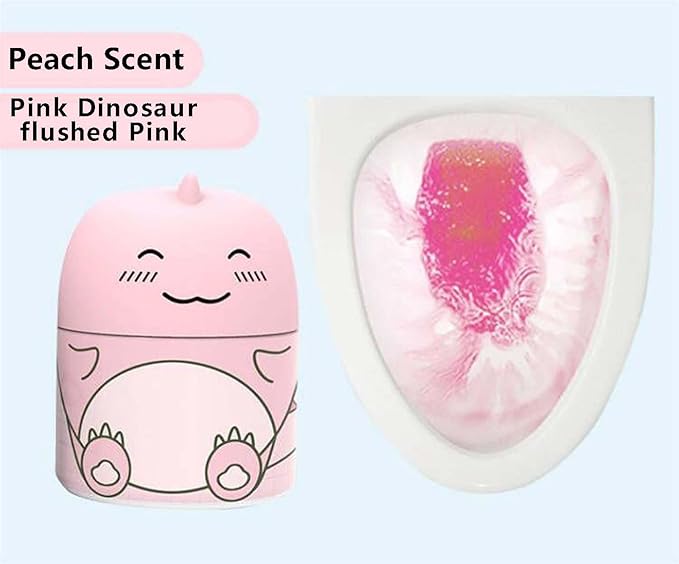 Toilet Bowl Cleaner Bottle Krazy Klean Pro Toilet Cleaning Tank Cleaner Pink Cute Dinosaur The Works Tank Bowl Cleaner Easy to Use Leaving Looking Fresh-Peach Scent