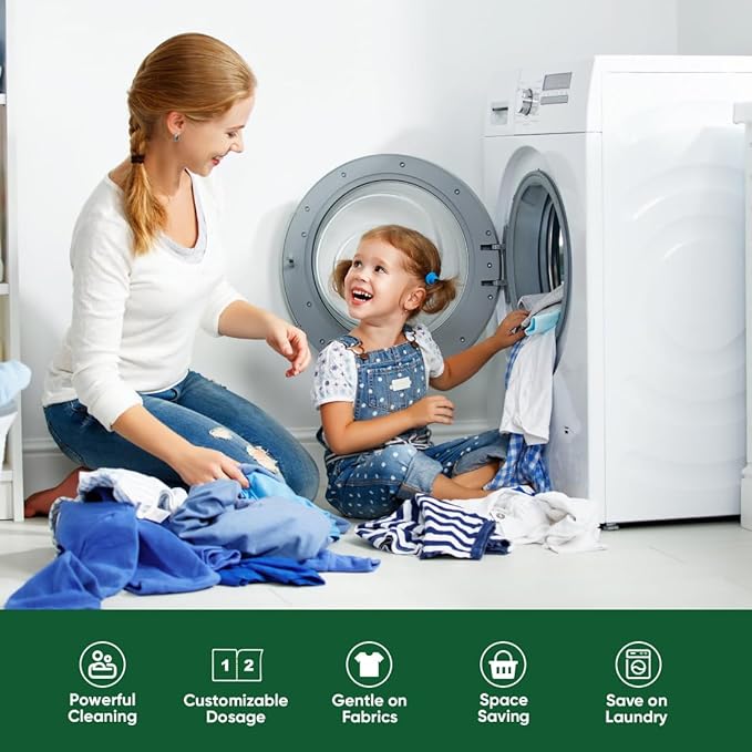 AIDEA Laundry Detergent Sheets, Fresh Linen Scent-(60 Loads) 30 Sheets, Eco-Friendly Laundry Detergent, No Plastic Jug, Lightweight, Easy To Use For Travel