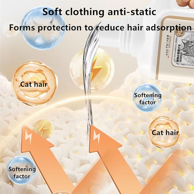 Pet Hair Removal Laundry Detergent, Pet Coconut Oil Laundry Detergent, Low Foam, Easy to Clean,for Pet Clothes, Nest, Toys, Detergent for Pet Clothes Remove Pet Hair, 500ml