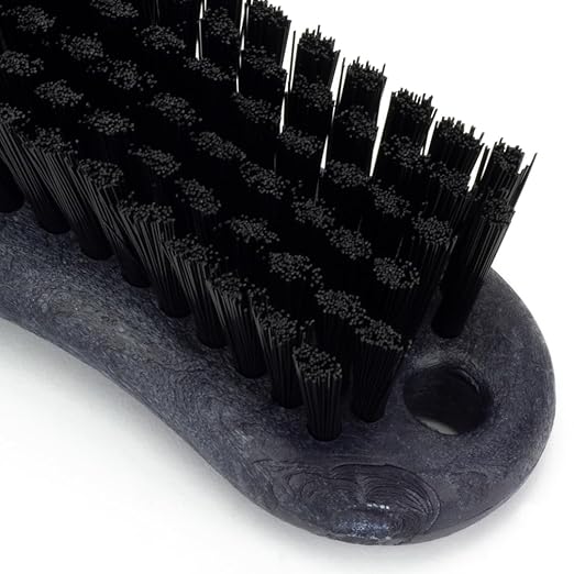 SPARTA Plastic Cutting Board Scrub Brush with Hanging Hole for Washing Cutting Boards, 6 Inches, Black, (Pack of 6)
