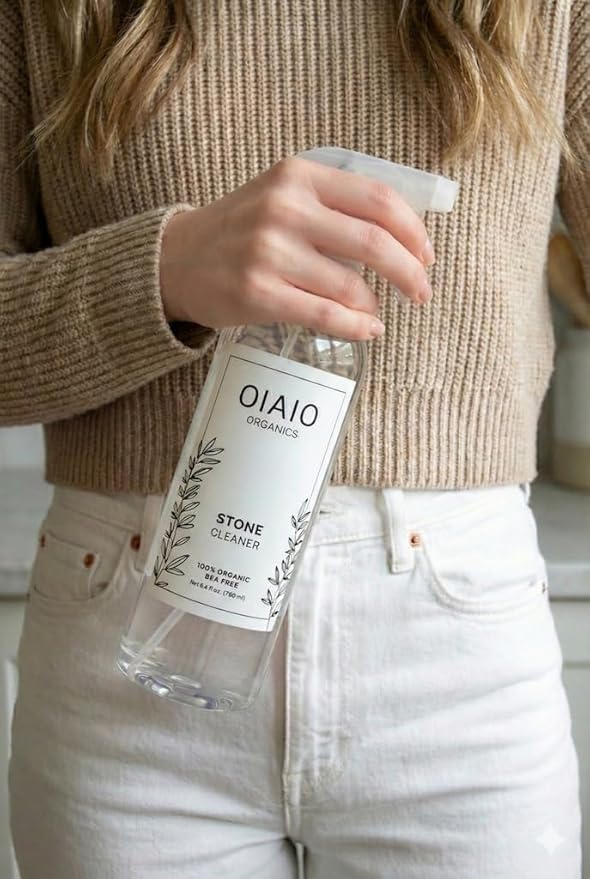Non-Toxic Stone & Quartz Cleaner - Natural Organic Ingredients that Truly Perform - 24oz - Light Coconut & Tea Tree Scent