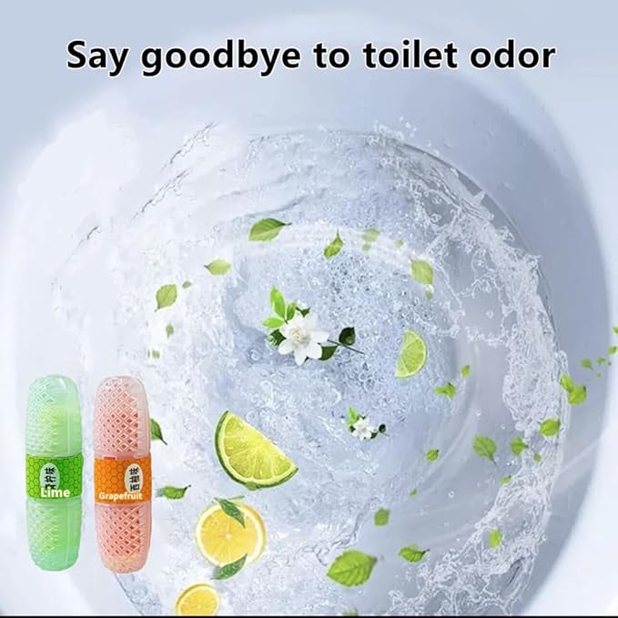 5pcs/set Toilet Bowl Scent Stick, Natural Fresh Aroma Toilet Bowl Cleaner, Dense Foam, Toilet Fragrance Stick Placed at Outlet, 5 Pack/set Last for 2 Month, Automatic Toilet Bowl Cleaner