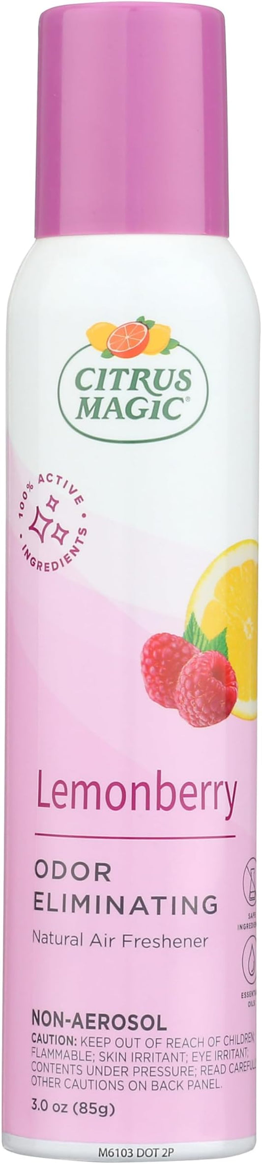 Citrus Magic Natural Odor Eliminating Air Freshener Spray, Lemonberry, 3-Ounce