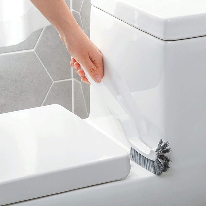 Toilet Gap Cleaning Set with Holder, Plastic Bathroom Bowl Cleaner and Base, Great Grip Strong Bristles - Perfect for A Completely Clean Bathroom Toilet Brush and Holder