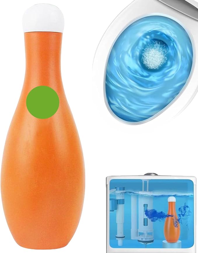 Bowling Blue Bubble Toilet Cistern Cleaner, Bleach Toilet Cleaner, Limescale Remover for Deodorizing & Descaling, Toilets Smell Refresher, Automatic Long-Lasting Toilets Bowl Cleaners in Bottle (1)