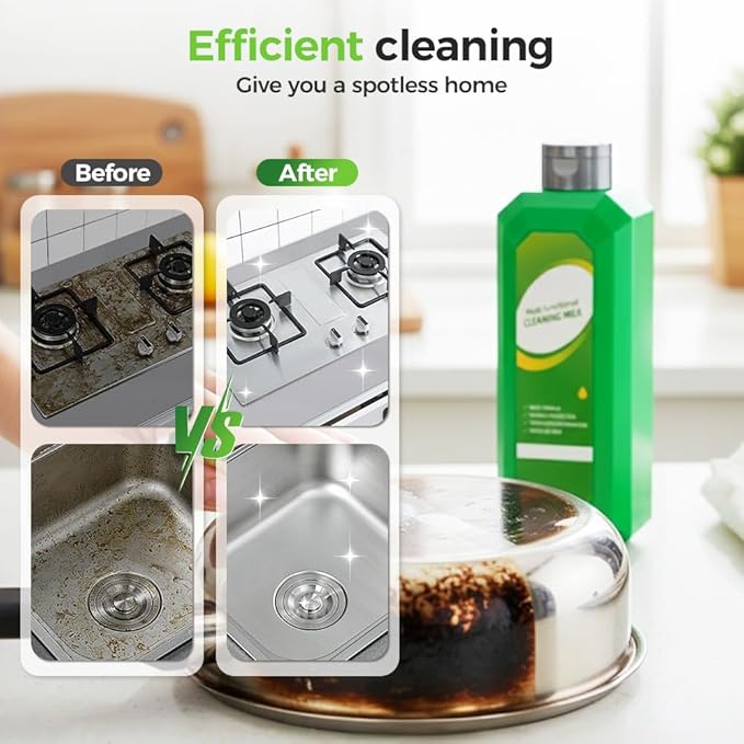 Kafia Powerful Multifunctional Cleaner,Multifunctional cleansing milk,Cleaning Milk House Cleaner,Multi-Scene Household Strong Decontamination Cleaning Milk (1 PCS)