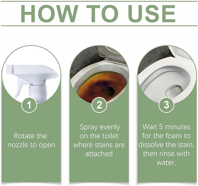 Oxalic Acid Powerful Stain Cleaner, Highly Effective Oxalic Acid Toilet Cleaner, 300ml Multi-purpose Stain Removal Cleaning Spray for Floor Countertop and Toilet (2)