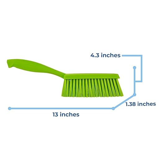 Vikan 458977 Brush,Hand,Medium,14",PP/PBT,Lime