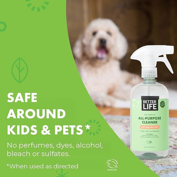 Better Life Toilet Bowl Cleaner 1-Pack + All Purpose Cleaner 24 Oz 1-Pack Clary Sage and Citrus