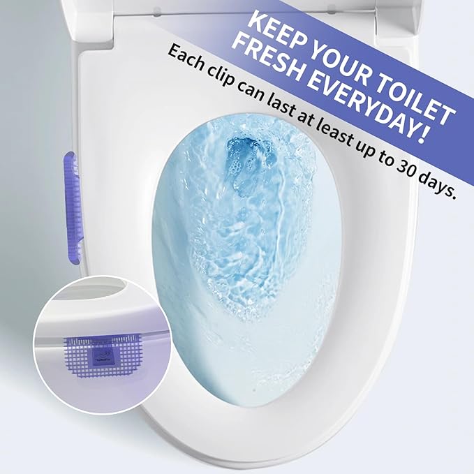 6 Pack Toilet Bowl Freshener Clip, Eco Bowl Clip Air Freshener for Bathroom, Odor Eliminator with Natural Fragrance Oils, Long Lasting Up to 30 Days, Discreet Secure Clip for Toilet Rim