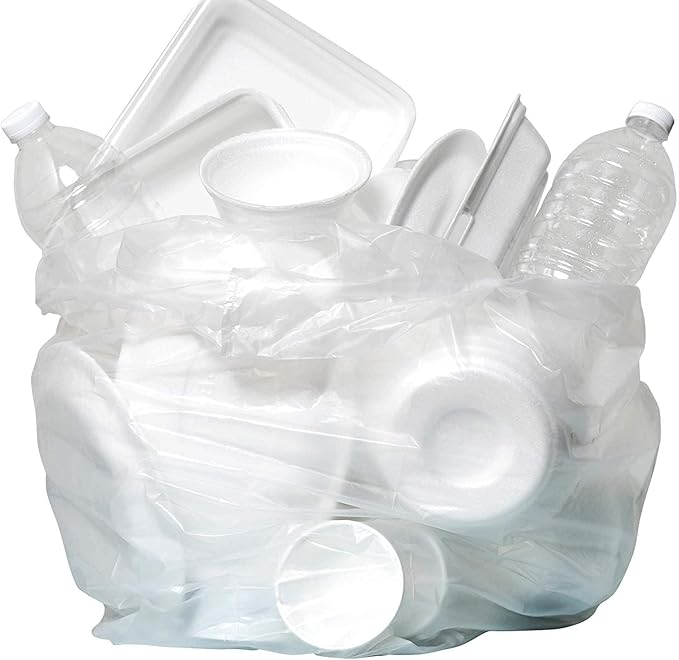 Aluf Plastics High Density Trash Bags, 33 Gallon, 2000 Count, 11 Micron (eq), 33" x 40", Clear, for Bathroom, Office, Industrial, Commercial, Janitorial, Municipal, Recycling