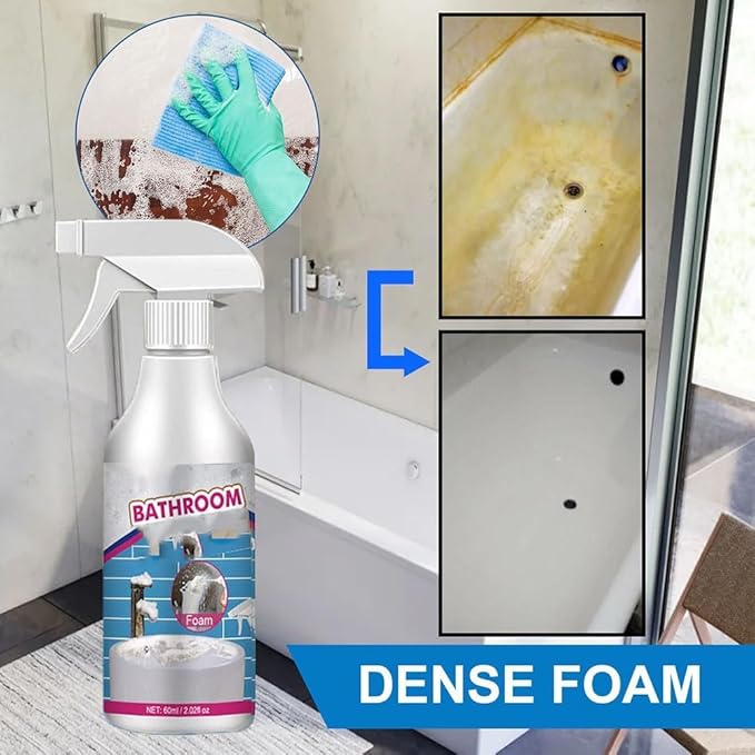 Multipurpose Bathroom Foam Cleaner, Stubborn Stains Cleaner, Bathroom Foaming Cleaner, Bathroom Foam Cleaner Spray (60ML,1PC)