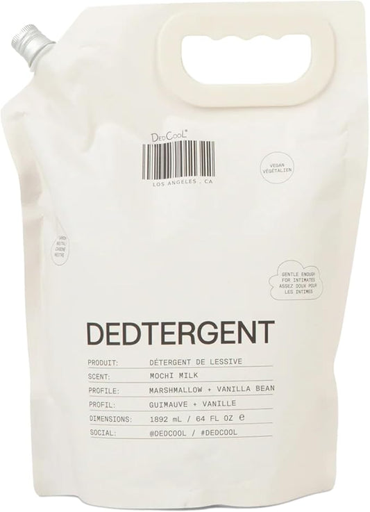 DedCool Liquid Laundry Detergent in Mochi Milk | Luxurious Scent | Stain-Removing Formula | Infused with Natural Essential Oils | Non-Toxic | Up to 120 Washes | 64 fl oz