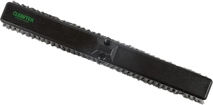 Restaurantware-BROOM HEAD ONLY: Clean Tek Professional 23.62-Inch Push Broom Head, 1 Heavy-Duty Cleaning Tool - Handle Sold Separately, Fine Flagged Bristles, Black Plastic, Outdoor Use