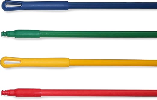 SPARTA 48" Fiberglass Replacement Handle with 3/4" Acme Thread Tip, Polyester Veil Reinforced, Hanging Cap, Commercial Cleaning, Yellow