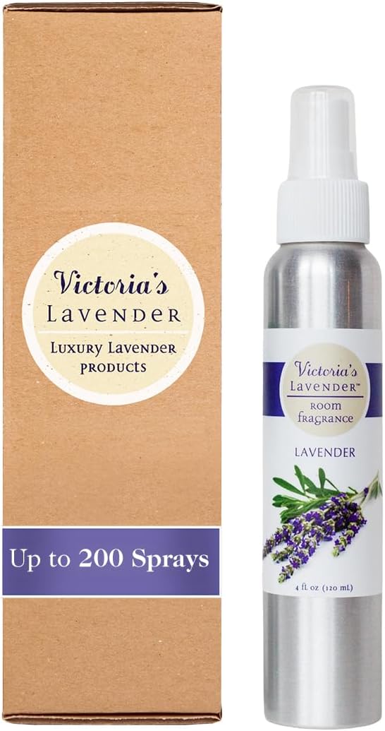 Victoria's Lavender Room Fragrance Spray - Air Freshener & Odor Eliminator - Lavender Spray - Luxury Essential Oil Scent for Home & Bathroom - Aromatherapy Relaxation & Stress Relief - 1 Pack, 4 oz