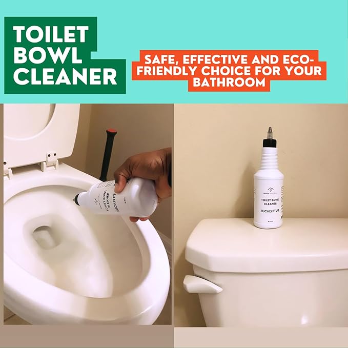 Toilet Bowl Cleaner, Plant-Based, Non-Toxic, Odor Eliminator, Handmade in USA (Unscented, 16 oz)