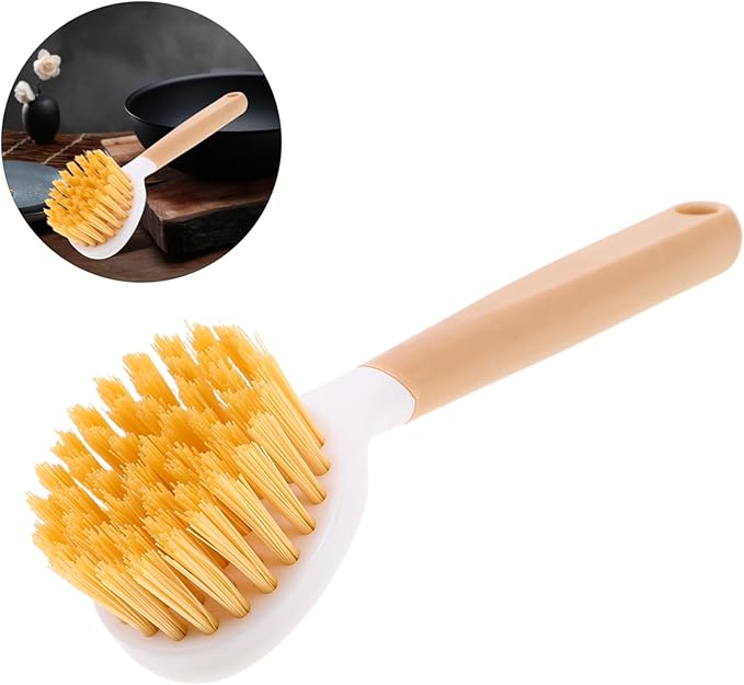 PRETYZOOM Kitchen Cleaning Supplies Dish Washing Brush Scrub Brush for Nonstick Pans Easy-Grip Handle Storage
