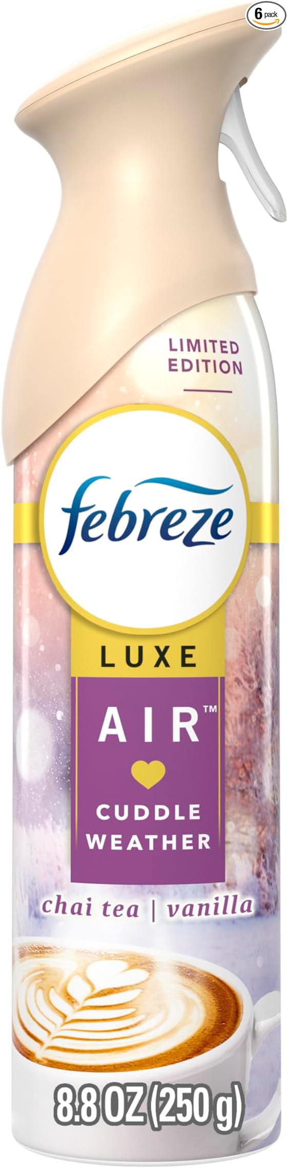 Febreze Air Mist Air Freshener Spray,Odor-Fighting Room Spray,Air-Fresheners for Home and Bathroom and Kitchen,Aerosol Can,Cuddle Weather Scent,8.8oz,(Pack of 6)