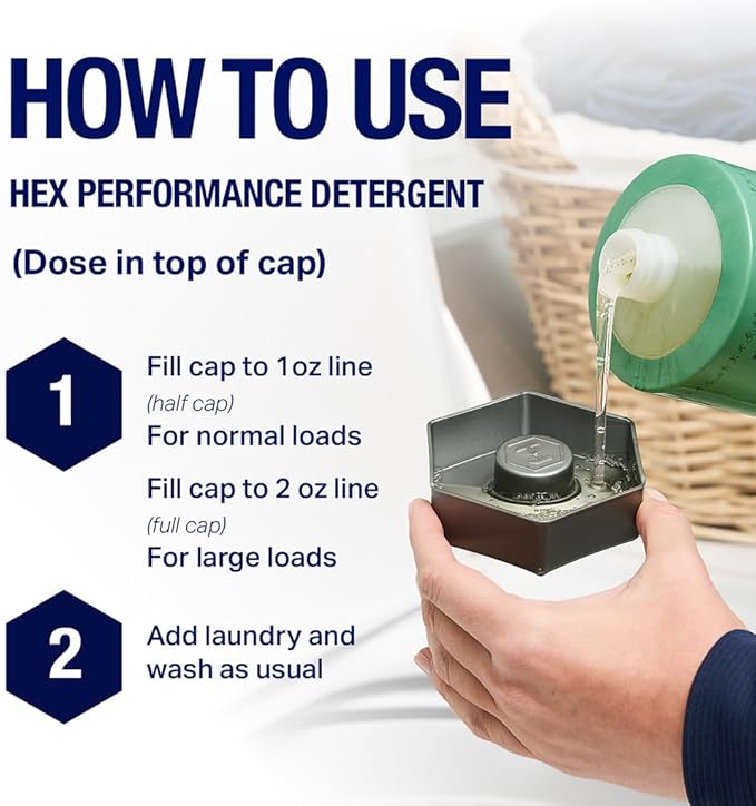 HEX Performance Laundry Detergent, Unscented, 100 Loads (50ld Pack of 2) – Concentrated Activewear Detergent for Odor Removal, Sweat & Residue, Fragrance-Free, HE Compatible, Biodegradable Formula