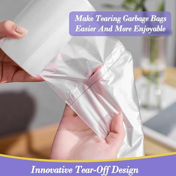 3 Gallon 120pcs (Fit 3-3.2 Gal) Small Clear Trash BagsPlastic Strong Clear Garbage Bags,Bathroom Trash Can Bin Liners,Waste Basket Liner,Fit 10-13 Liter, 3 Gallon,3.2Gallon