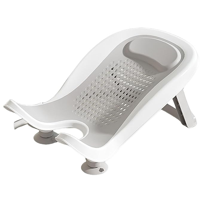 Infant Bath Basin Strong Suction Foldable Quick Drying Bath Rack Ergonomic Designing for Use in Sink Bathtub Hip Washing Tool