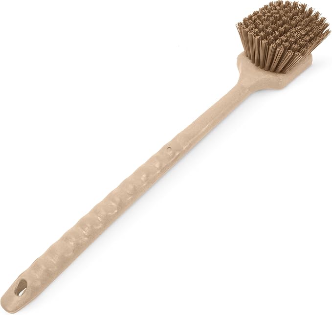 SPARTA 40501EC25 Plastic Large Scrub Brush, Kitchen Brush, Utility Brush With Long Handle For Cleaning, 20 Inches, Tan, (Pack of 6)