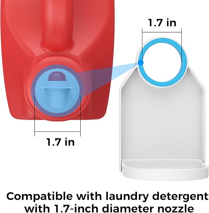 [2 Pack] Laundry Detergent Dispenser Cup Holder & Nozzle Force-Saving Switch, Soap Dispenser,Drip Catcher, for Laundry Room Organization and Storage