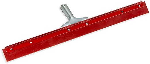 SPARTA Flo-Pac Gum Floor Squeegee Rubber Squeegee with Heavy Duty Steel Frame for Floor, Bathroom, Kitchen, Concrete, Tile, Garage, Commercial Use, 24 Inches, Red, (Pack of 6)