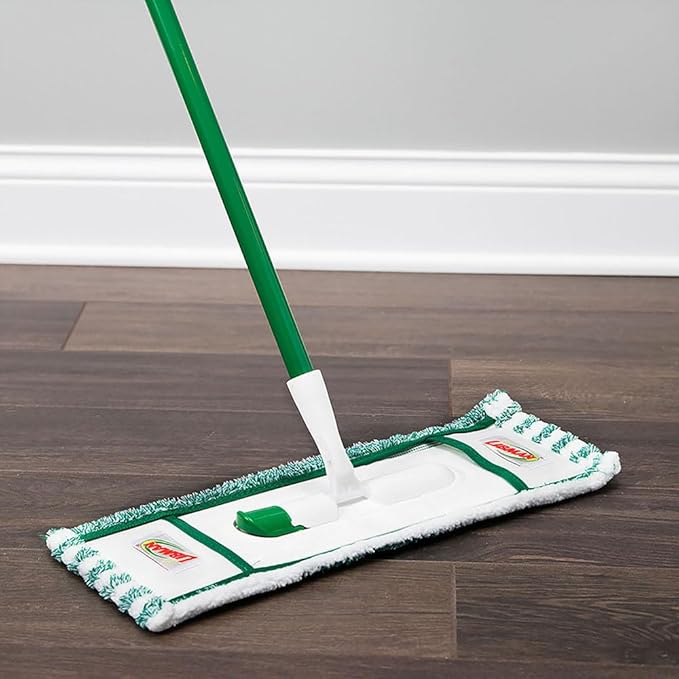 Libman Commercial 119 Microfiber Wet/Dry Floor Mop Refill Pad, Microfiber, 18" Wide, Green and White (Pack of 2)