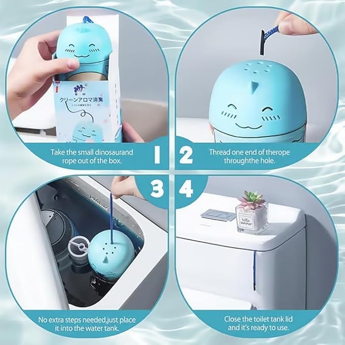 Magic Toilet Bowl Cleaner, ToiletCleaner & Toilet Deodorizer Wonder, Magic ToiletCleaning Bottle, Cute Dinosaur-Shaped Bathroom ToiletsTank Cleaner, Three Fragrances (Ocean)