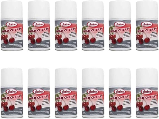 Claire CL107-12pk Wild Cherry Metered Air Freshener; 7 Oz. Net Wt.,12 Count