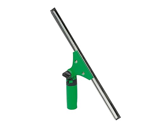 Unger Commercial ErgoTec® SwivelLoc Squeegee Handle, 0° Angle, Green/Black, Case of 5 – Ergonomic Swivel Handle for Low Window Cleaning LS000