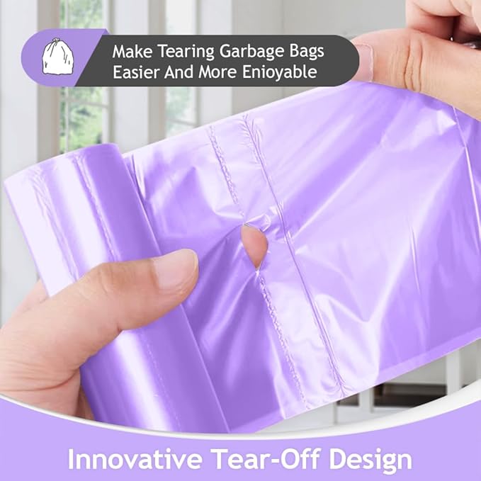 4 Gallon 300pcs Strong Trash Bags Colorful Clear Garbage Bags, Bathroom Trash Can Bin Liners, Small Plastic Bags for home office kitchen, fit 12-15 Liter, 3,3.5,4.5 Gal,Multicolor