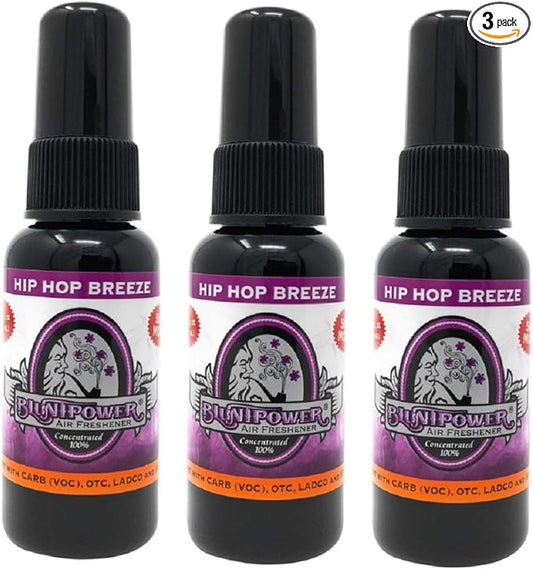 3 Pack BluntPower 1 Ounce Bottle Air Freshener Oil Based Concentrate and Oil for Burner - Hip Hop Breeze
