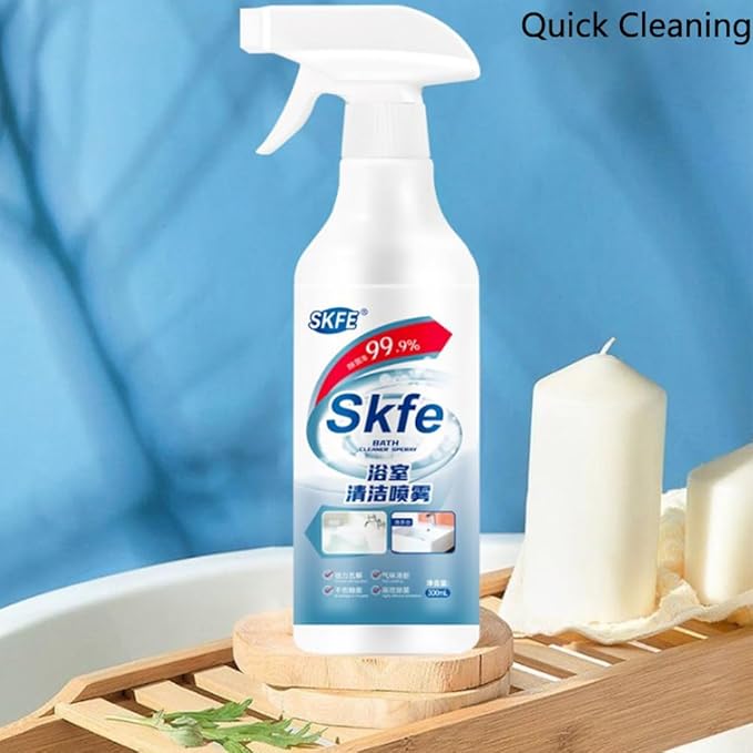 Bath Cleaner Spray, Stubborn Stains Cleaner, Bathroom Cleaning Spray, Powerful Bathroom Cleaning Spray for Toilet, Bath, Shower (2 pcs)