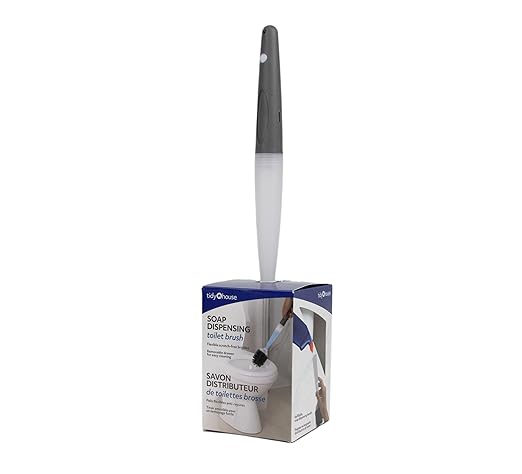 Soap Dispenser Toilet Brush — Leakproof, Refillable Built-in Soap Dispenser, Ventilated Holder, No-Drip Design