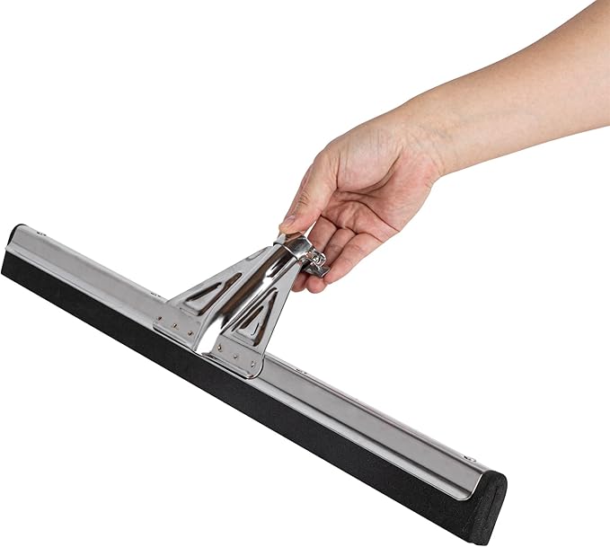 Restaurantware-RW Clean 21.5 Inch Floor Squeegee, 1 Heavy-Duty Squeegee Head Replacement - Handle Sold Separately, Large, Stainless Steel Garage Squeegee, Foam Blade, For All Types Of Floors