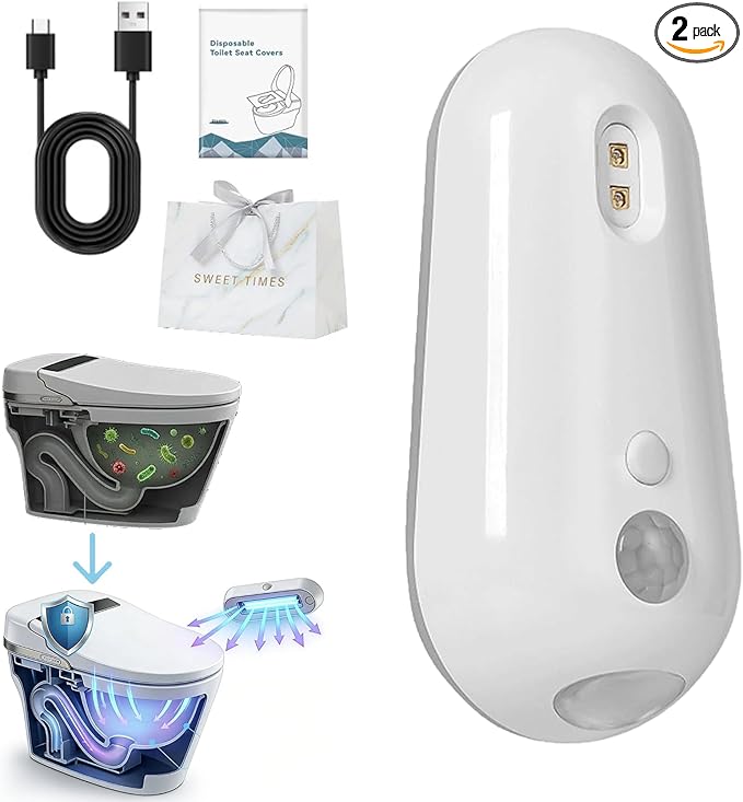 Self Cleaning UV Toilet Sanitizer and Night Light, Waterproof Deodorizing Toilet Cleaning Light, Motion-Activated, No Residue, No Odor, Reduces Bacterial Exposure and Preventing Nighttime Falls (1Pcs)