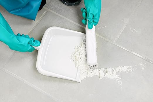 SPARTA Handheld Dustpan with Handle, Cleaning Essentials for Home and Commercial Use, 10", White